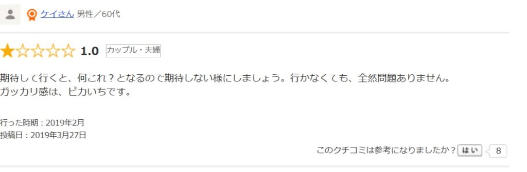 川越がっかり